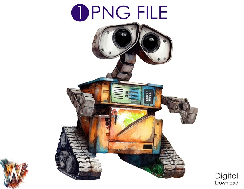 Walle PNG, Watercolor Walle Clipart Png, Walle Shirt Diy, Walle