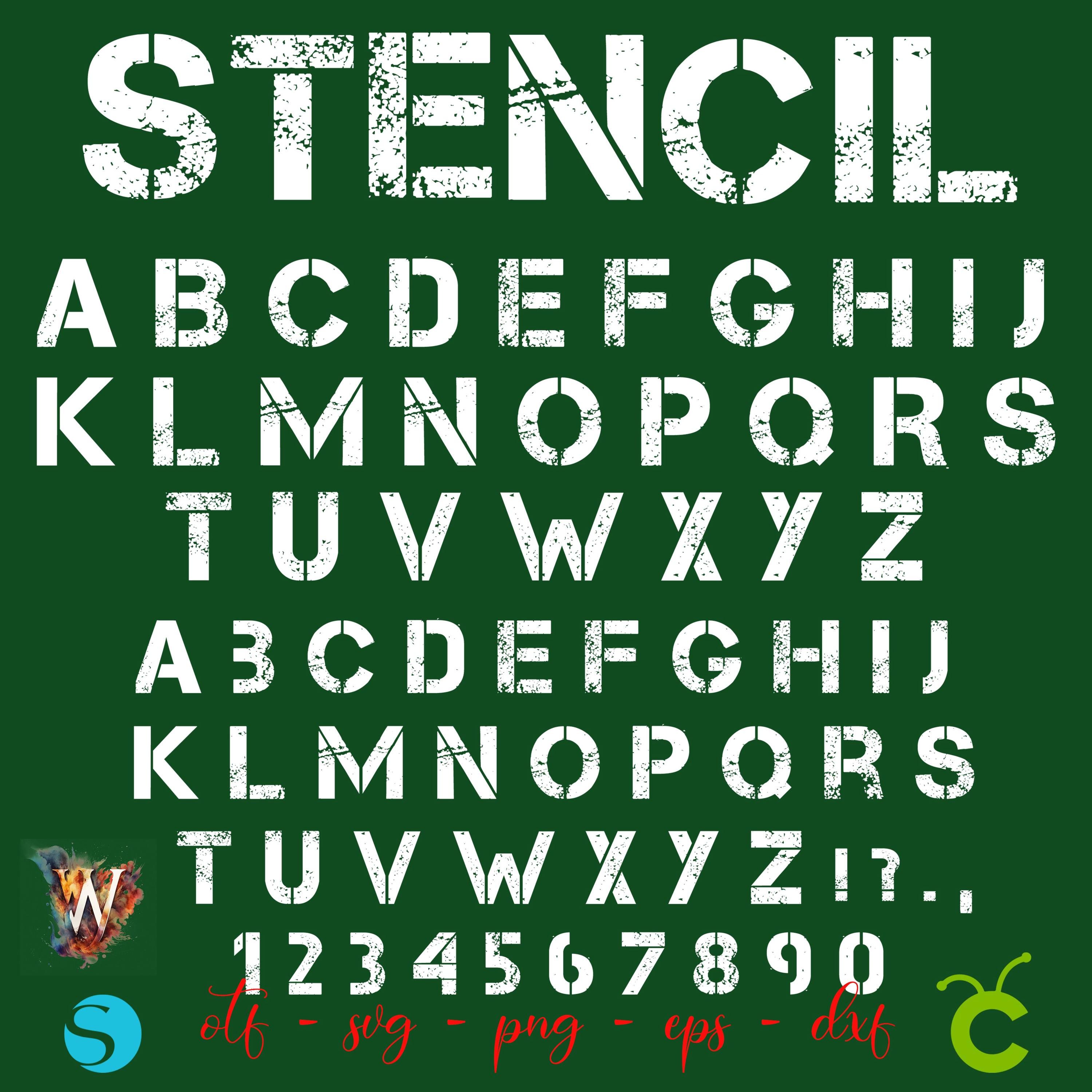 Stunned Lettering Svg Stencil Font Svg Distressed Letters SVG Alphabet Distressed Font OTF ...
