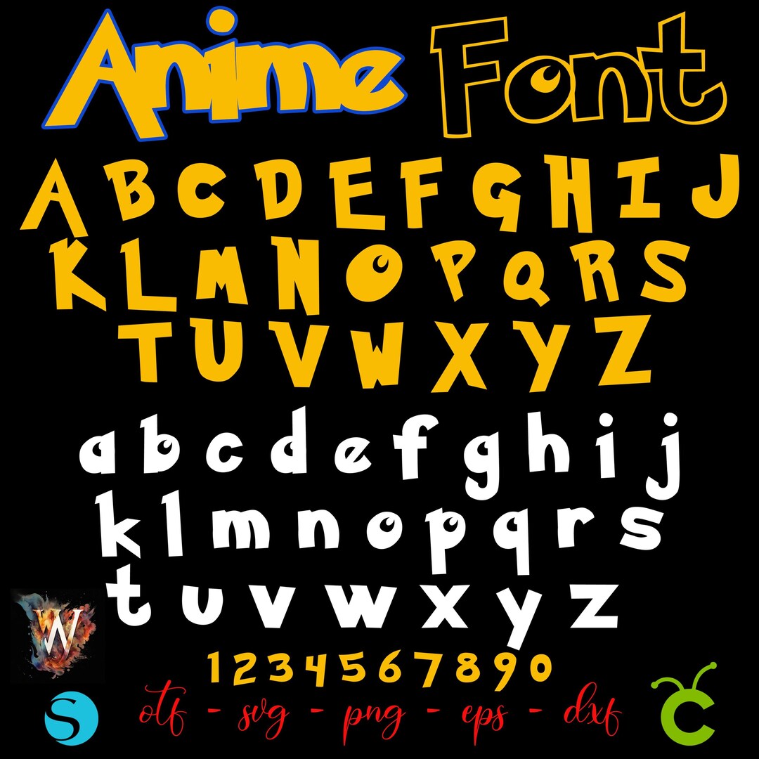 Anime Letters Svg, Anime Font Otf, Layered Letters Cricut, Anime ...