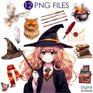 Magic Wizard Stickers, Harry PNG, Hermione clipart Png, Halloween Shirt Diy, Halloween Sticker png, Hermione Birthday, Wizard Birthday Party