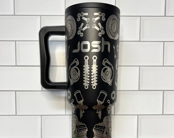40oz Mechanic Car Parts themed tumbler
