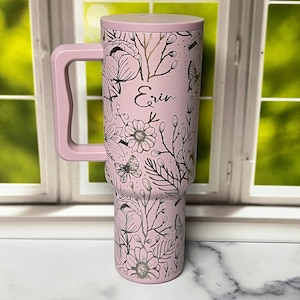 40oz Butterfly Floral Tumbler