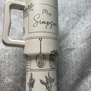 40oz Succulents Tumbler with personalized name.
