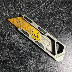 Slide Utility Knife Custom Engraved Titanium