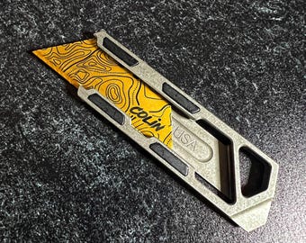 Slide Utility Knife Custom Engraved Titanium