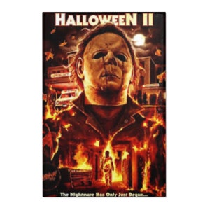 Halloween 2 area rug. Michael Myers comfort floor plan. Boogeyman home decor. Scary movie carpet. Classic slasher theme decoration. 80s film