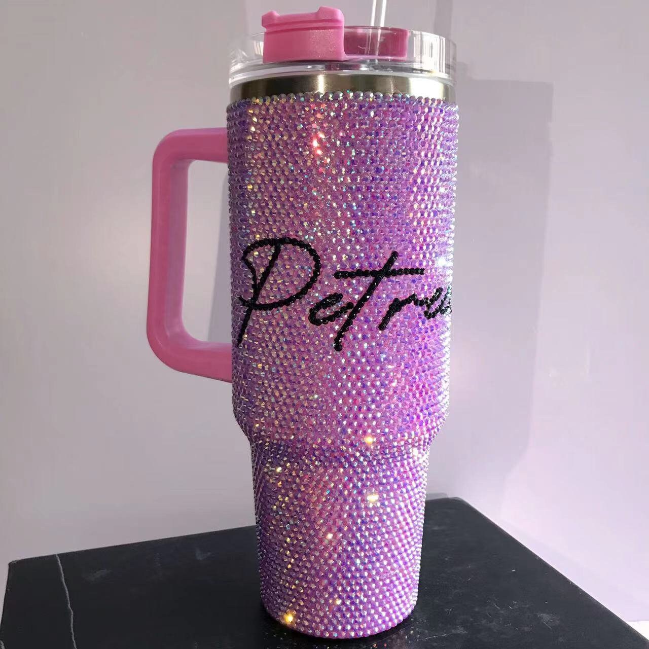 Rhinestone Yeti Rambler 30 oz with Louis Vuitton Logo  Glitter wine  glasses diy, Glitter tumbler cups, Bling bottles