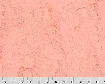Luxe Cuddle Shell Pink. Faux Fur. Pink Hide Minky.