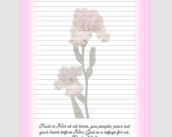 Pink Iris Stationery