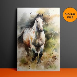 Timeless Equine Home Decor, Handcrafted Horse Wall Hanging, Artful Canvas Artwork, Majestic Wall Art, Living Room Accent, Digital Print