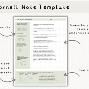 Digital Note Template, Cornell Notes, Student Note Taking, iPad ...
