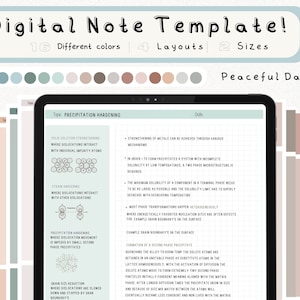 cyfrowy pakiet szablonów notatek Cornell do robienia notatek na iPadzie, zeszyt do nauki, kompatybilny z notatkami akademickimi GoodNotes dla Notability Portrait