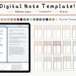 cyfrowy pakiet szablonów notatek Cornell do robienia notatek na iPadzie, zeszyt do nauki, kompatybilny z notatkami akademickimi GoodNotes dla Notability Portrait