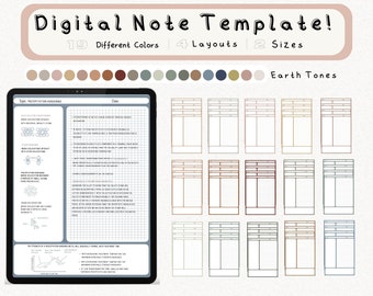 Digital Note Template, Cornell Notes, Student Note Taking, iPad ...