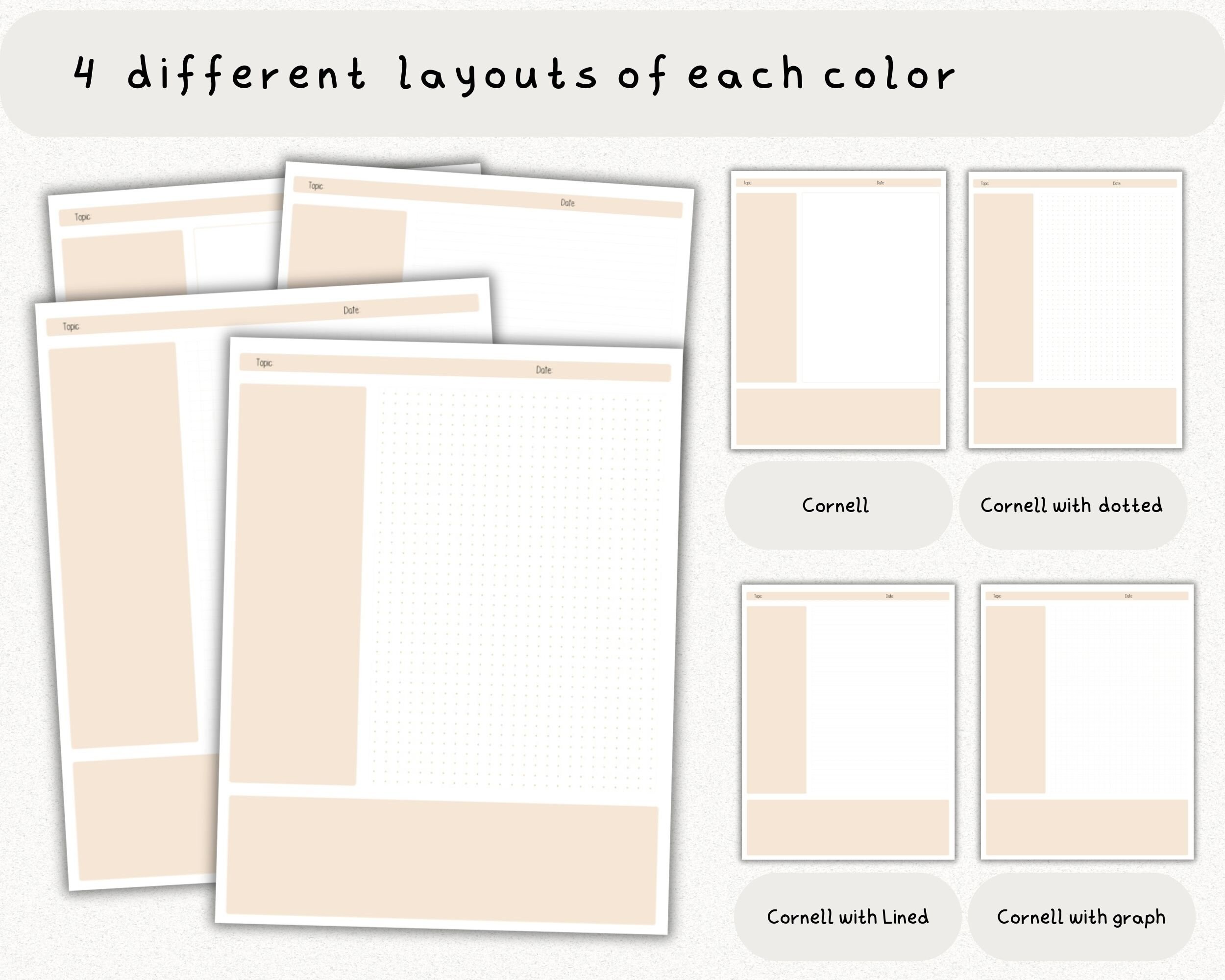 Digital Note Template, Cornell Notes, Student Note Taking, iPad ...