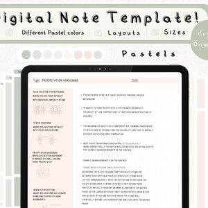 cyfrowy pakiet szablonów notatek Cornell do robienia notatek na iPadzie, zeszyt do nauki, kompatybilny z notatkami akademickimi GoodNotes dla Notability Portrait