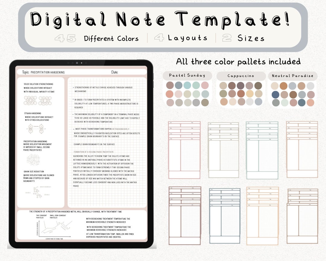 Digital Note Template, Cornell Notes, Compatible With Goodnotes ...