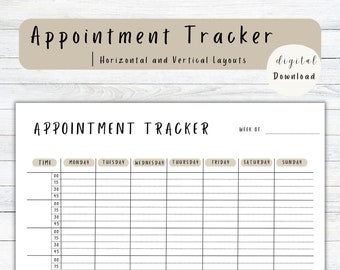 Rastreador de citas imprimible, planificador de citas con intervalos de 15 minutos, rastreador de reuniones, planificador de salón, citas con terapeutas, citas de belleza