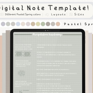 cyfrowy pakiet szablonów notatek Cornell do robienia notatek na iPadzie, zeszyt do nauki, kompatybilny z notatkami akademickimi GoodNotes dla Notability Portrait