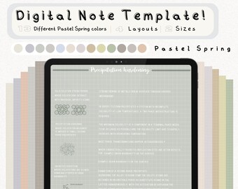 Digital Note Template, Pastel Cornell Notes, Student Note Taking, iPad ...