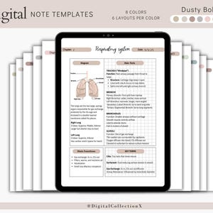 cyfrowy pakiet szablonów notatek Cornell do robienia notatek na iPadzie, zeszyt do nauki, kompatybilny z notatkami akademickimi GoodNotes dla Notability Portrait