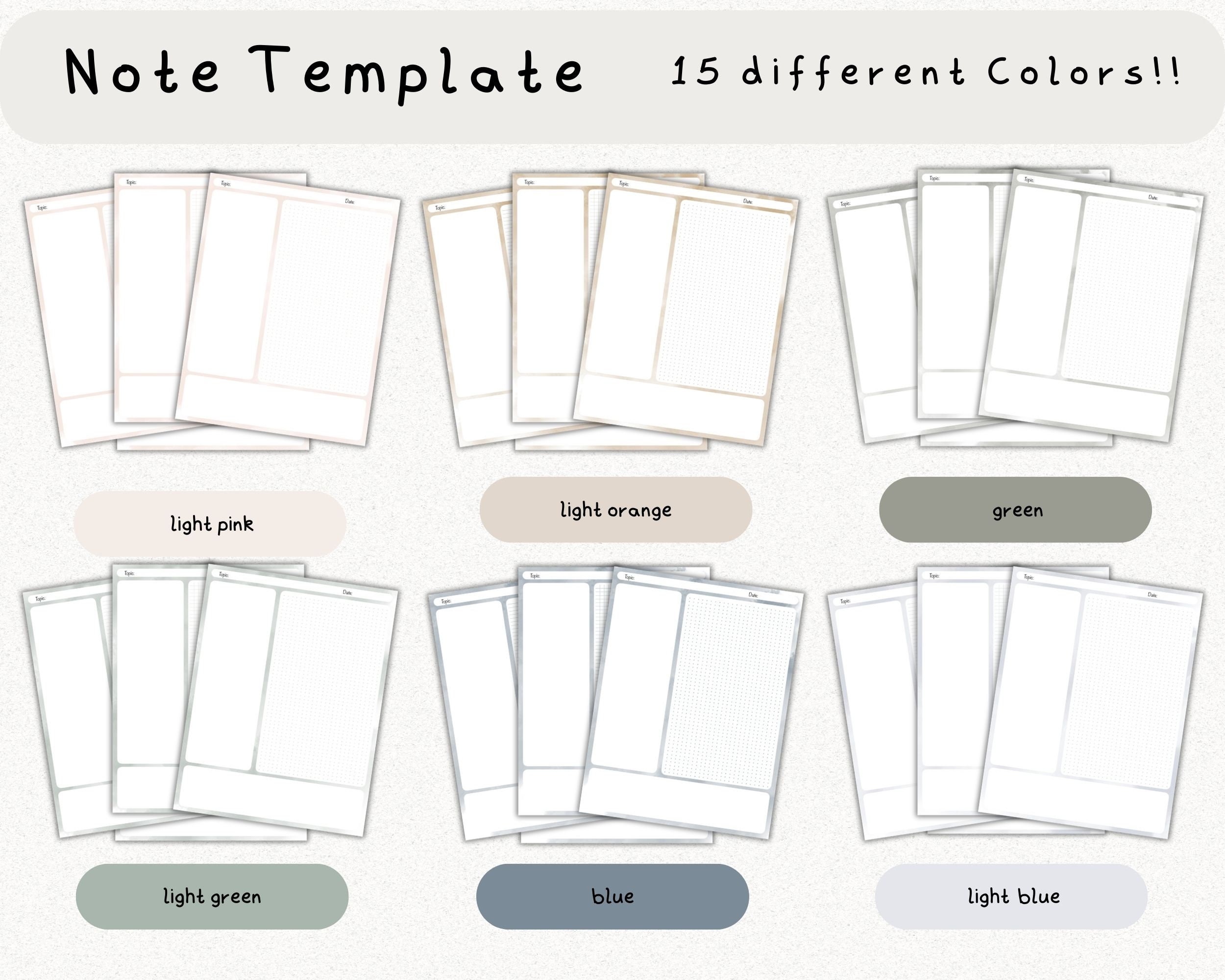 Digital Note Template, Cornell Notes, Student Note Taking, iPad ...