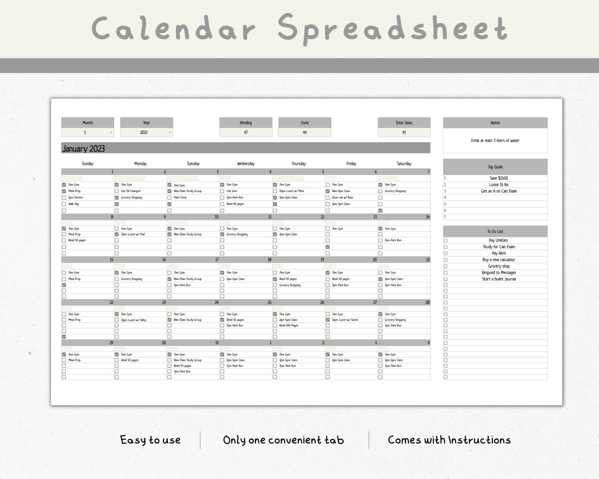 Calendar Spreadsheet Google Sheets Monthly Calendar to Do List Calendar Spreadsheet Google Sheets Monthly Calendar to Do List