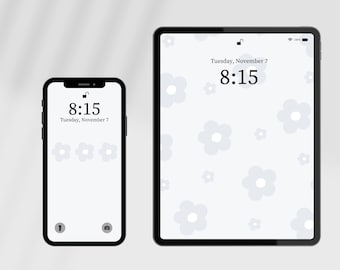 Fondo de pantalla floral para teléfono y iPad, pantalla de inicio, pantalla de bloqueo, fondo de pantalla neutro para iPad, fondo de pantalla neutro para teléfono, fondo para tableta