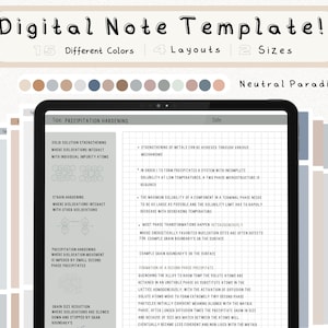 cyfrowy pakiet szablonów notatek Cornell do robienia notatek na iPadzie, zeszyt do nauki, kompatybilny z notatkami akademickimi GoodNotes dla Notability Portrait