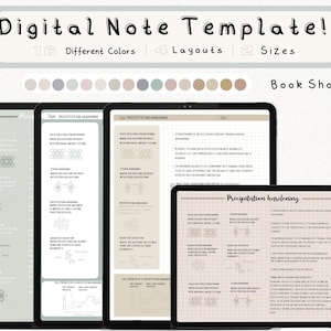 cyfrowy pakiet szablonów notatek Cornell do robienia notatek na iPadzie, zeszyt do nauki, kompatybilny z notatkami akademickimi GoodNotes dla Notability Portrait