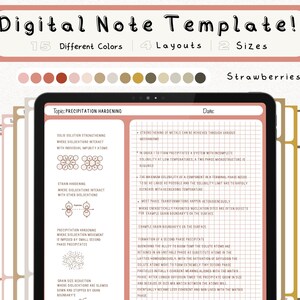 cyfrowy pakiet szablonów notatek Cornell do robienia notatek na iPadzie, zeszyt do nauki, kompatybilny z notatkami akademickimi GoodNotes dla Notability Portrait