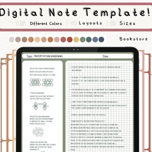 cyfrowy pakiet szablonów notatek Cornell do robienia notatek na iPadzie, zeszyt do nauki, kompatybilny z notatkami akademickimi GoodNotes dla Notability Portrait