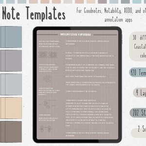 cyfrowy pakiet szablonów notatek Cornell do robienia notatek na iPadzie, zeszyt do nauki, kompatybilny z notatkami akademickimi GoodNotes dla Notability Portrait