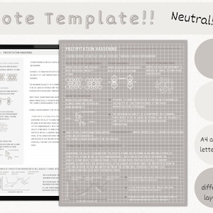 Paquete de plantillas de notas digitales Cornell para iPad, cuaderno de estudio para tomar notas, compatible con GoodNotes, notas académicas para Notability, retrato.