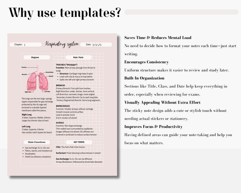 Digital Cornell Note Template Bundle for iPad Note Taking Study ...