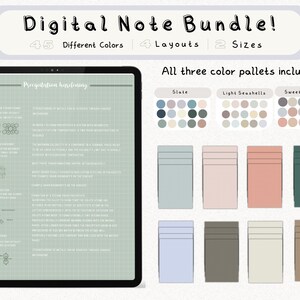 cyfrowy pakiet szablonów notatek Cornell do robienia notatek na iPadzie, zeszyt do nauki, kompatybilny z notatkami akademickimi GoodNotes dla Notability Portrait