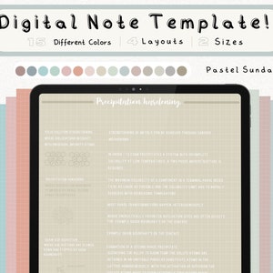 cyfrowy pakiet szablonów notatek Cornell do robienia notatek na iPadzie, zeszyt do nauki, kompatybilny z notatkami akademickimi GoodNotes dla Notability Portrait