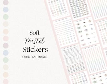 Pastel Digital Planner Stickers: Goodnotes, Notability (PNG Bundle)