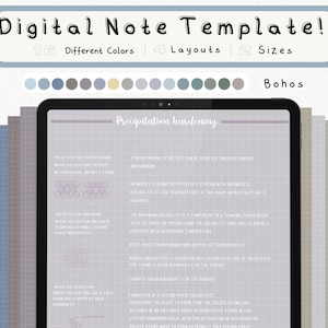 cyfrowy pakiet szablonów notatek Cornell do robienia notatek na iPadzie, zeszyt do nauki, kompatybilny z notatkami akademickimi GoodNotes dla Notability Portrait