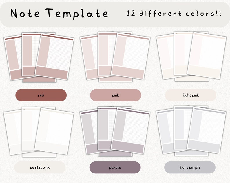 Pacchetto di modelli di note digitali Cornell per iPad, quaderno di studio per prendere appunti compatibile con GoodNotes, note accademiche per il ritratto di Notability immagine 6