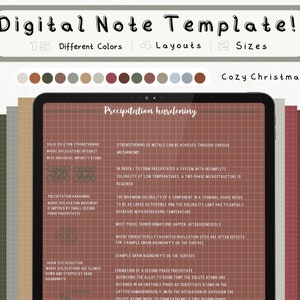 cyfrowy pakiet szablonów notatek Cornell do robienia notatek na iPadzie, zeszyt do nauki, kompatybilny z notatkami akademickimi GoodNotes dla Notability Portrait