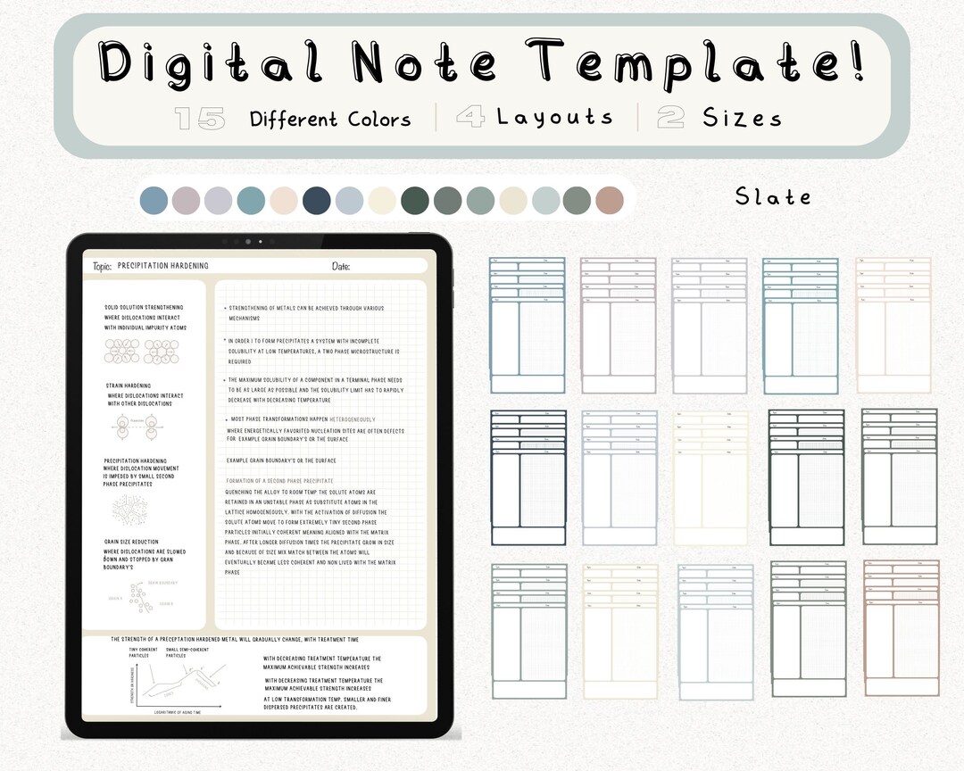 Digital Note Template, Cornell Notes, Compatible With Goodnotes ...