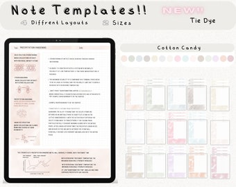 digital Cornell note template bundle for iPad note taking study notebook compatible with GoodNotes academic notes for Notability portrait