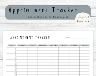 15 Minute Appointment Tracker Printable, Salon Planner (Digital Download)