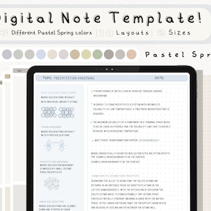 cyfrowy pakiet szablonów notatek Cornell do robienia notatek na iPadzie, zeszyt do nauki, kompatybilny z notatkami akademickimi GoodNotes dla Notability Portrait