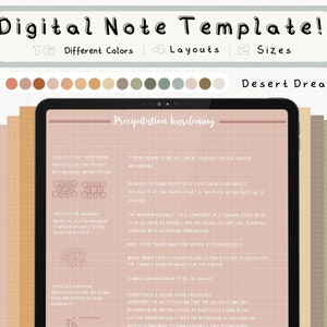 cyfrowy pakiet szablonów notatek Cornell do robienia notatek na iPadzie, zeszyt do nauki, kompatybilny z notatkami akademickimi GoodNotes dla Notability Portrait