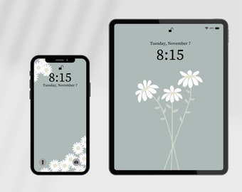 Fondo de pantalla floral para teléfono y iPad, pantalla de inicio, pantalla de bloqueo, fondo de pantalla neutro para iPad, fondo de pantalla neutro para teléfono, fondo para tableta