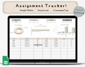 Google Sheets Assignment Tracker, Student Spreadsheet (Digital Download)
