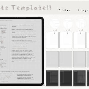 cyfrowy pakiet szablonów notatek Cornell do robienia notatek na iPadzie, zeszyt do nauki, kompatybilny z notatkami akademickimi GoodNotes dla Notability Portrait