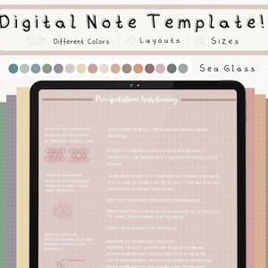 Pacchetto di modelli di note digitali Cornell per iPad, quaderno di studio per prendere appunti compatibile con GoodNotes, note accademiche per il ritratto di Notability